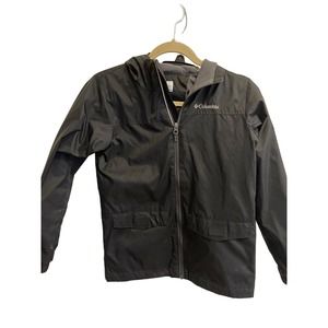 COLUMBIA SPORTSWEAR Zip Up Long Sleeve Black Windbreaker Jacket Boy's Size Med